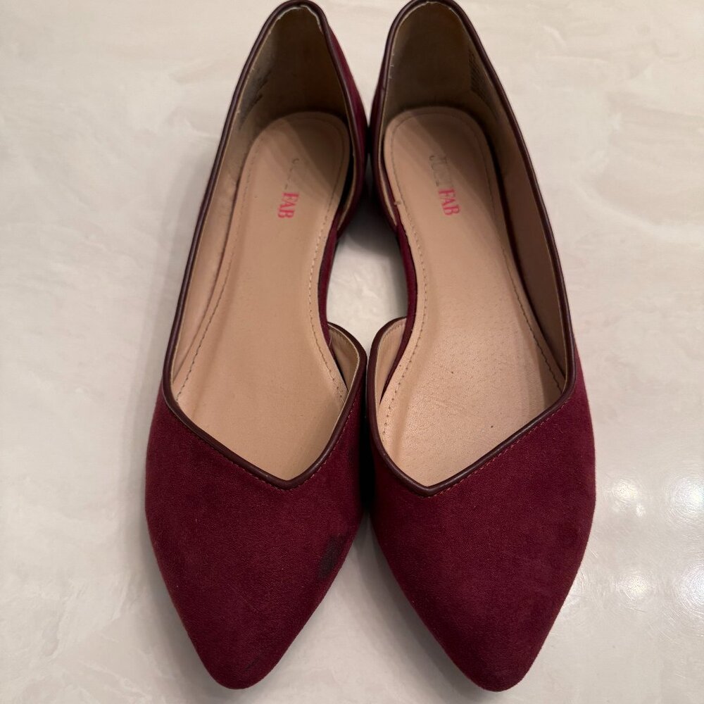 Maroon Just Fab Flats